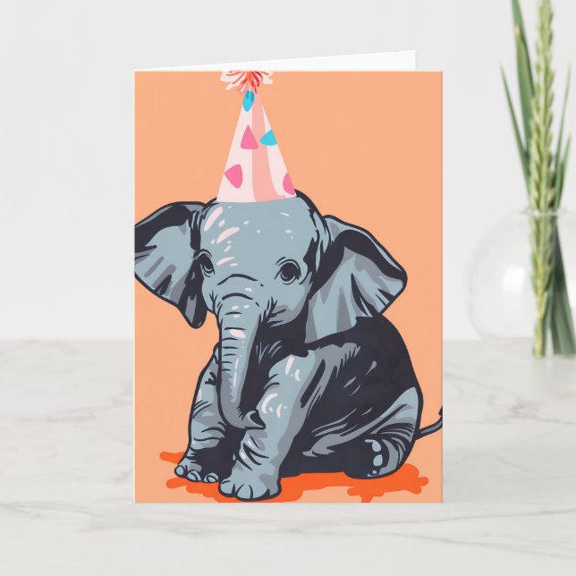 Baby Elephant Firande Greeting Card Tack Kort (Framsida)