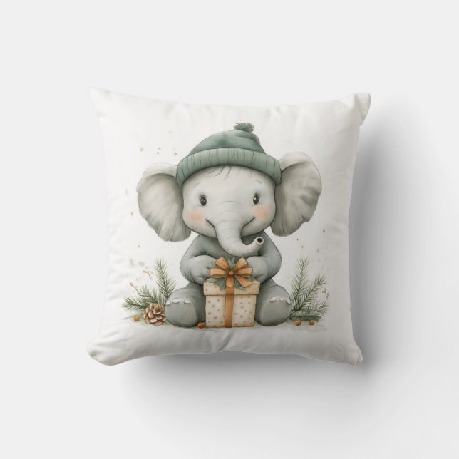 Baby Elephant från den berömvärda jullserien Kudde (Framsida)