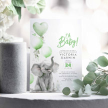 Baby Elephant Gender Neutral Cute Baby Shower