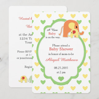  Baby Elephant Gender Neutral Shower Inbjudningar