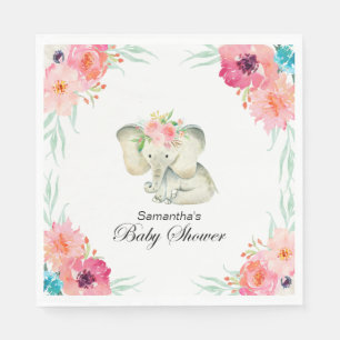 Baby Elephant Girl Baby Shower Pappersservett