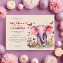 Baby Elephant Girls Baby Shower