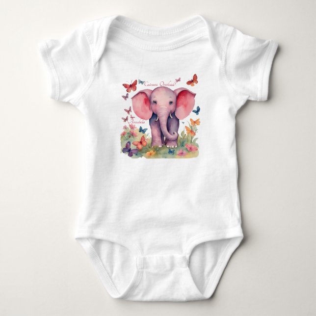 Baby Elephant Girls T Shirt (Framsida)
