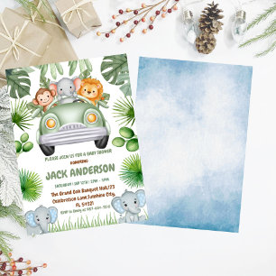 Baby Elephant Grey tropical Baby dusch Inbjudningar