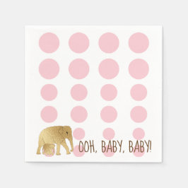 Baby Elephant Guld Rosa Pappersservett