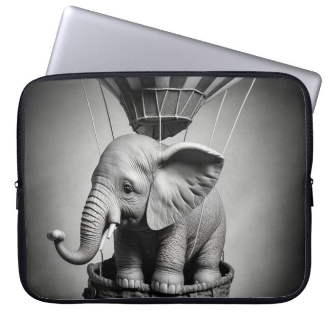 Baby Elephant i en Luftballong Laptop Fodral (Framsidan)