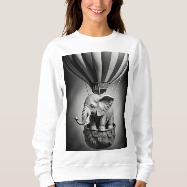 Baby Elephant i en Luftballong T Shirt (Framsida)