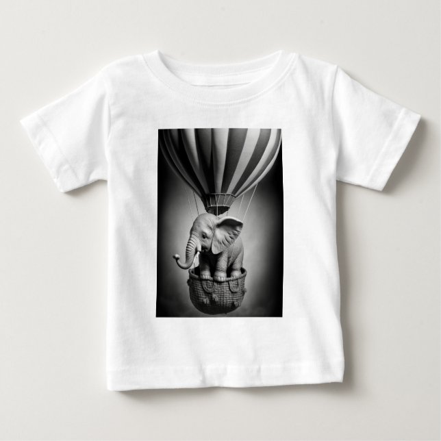 Baby Elephant i en Luftballong T Shirt (Framsida)