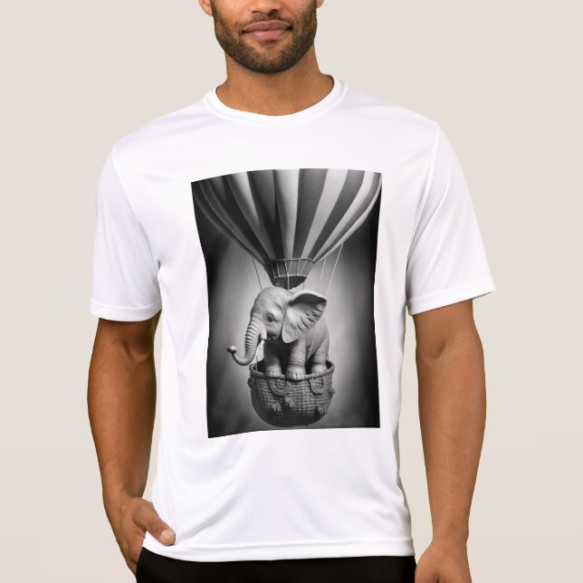 Baby Elephant i en Luftballong T Shirt (Framsida)
