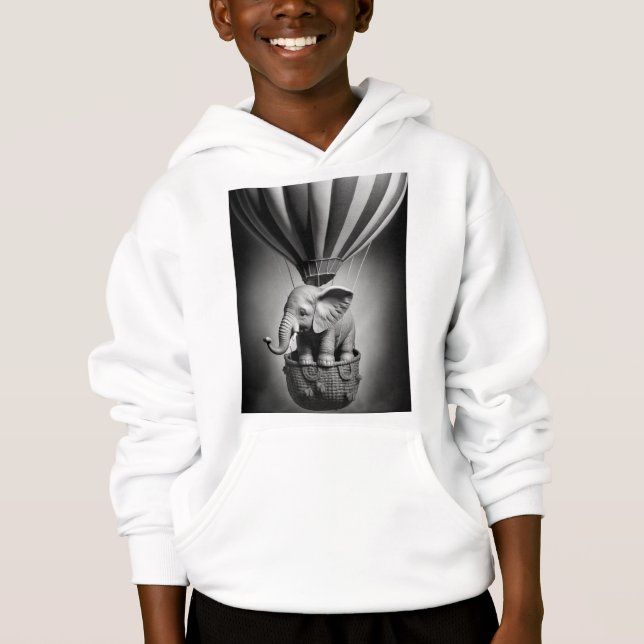 Baby Elephant i en Luftballong T Shirt (Framsida)
