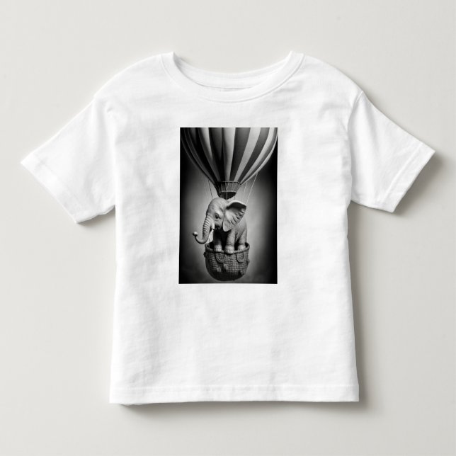 Baby Elephant i en Luftballong T Shirt (Framsida)