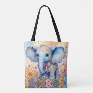 Baby Elephant i Pastel Garden Tygkasse