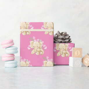 Baby Elephant in Flowers Presentpapper