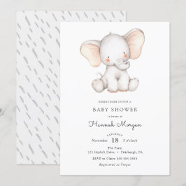 Baby Elephant-inbjudan om babyduschning Inbjudningar