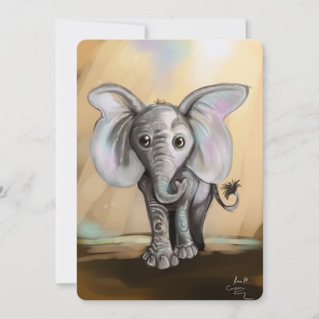 Baby Elephant Inbjudningar (Framsida)