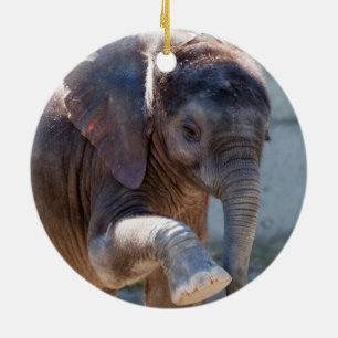 Baby Elephant Julgransprydnad Keramik
