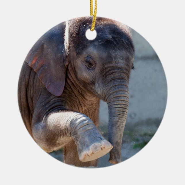 Baby Elephant Julgransprydnad Keramik (Framsidan)
