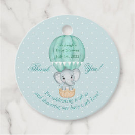 Baby Elephant Luftballong Baby Shower Gåvor Etiketter