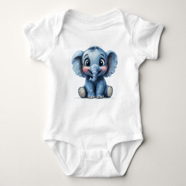 Baby Elephant med Big Ögon T Shirt (Framsida)