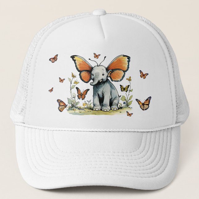 Baby Elephant med Butterfly Vinge Öron Keps (Framsida)
