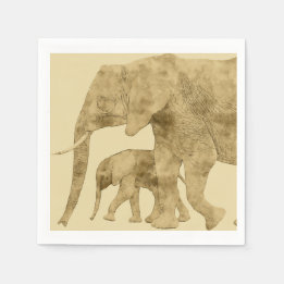 Baby Elephant med det är Mor Pappersservett