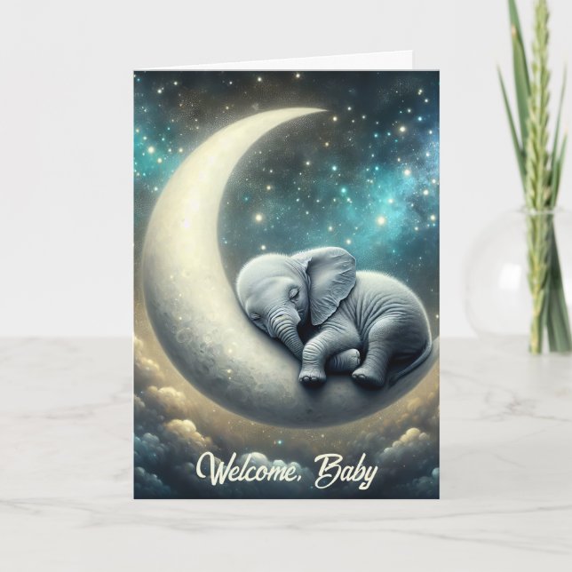 Baby Elephant New Birth Grattiss Kort (Framsida)