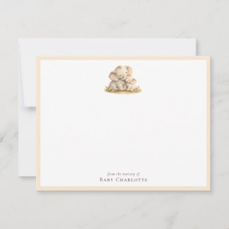 Baby Elephant Nursery Note Card – Personalized Anteckningskort