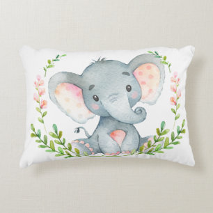 Baby Elephant Nursery Pillow Prydnadskudde