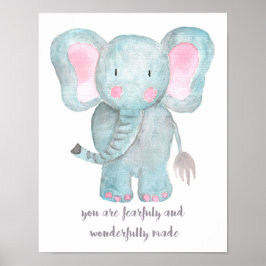 Baby Elephant Nursery Wall Art Poster