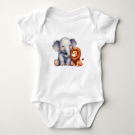Baby Elephant och Lejona baby-kroppsdräkt T Shirt