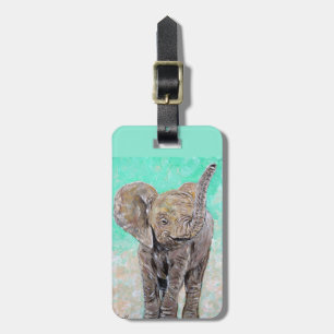 Baby Elephant Painting Bagagebricka
