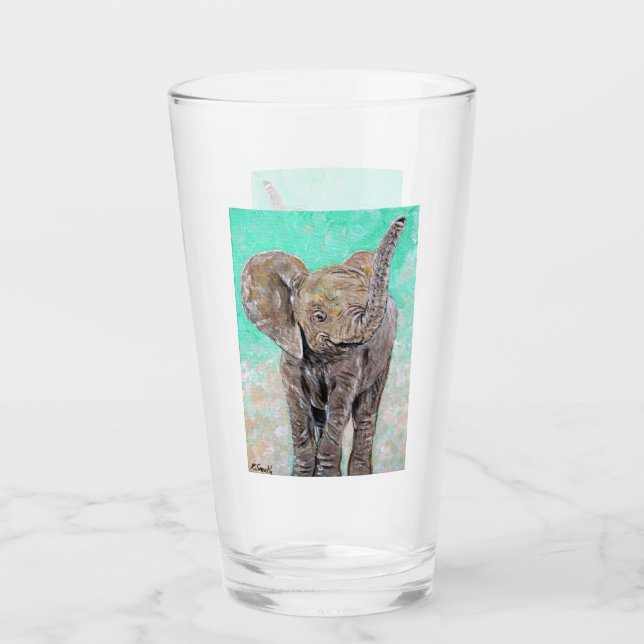Baby Elephant Painting Glaskopp (Framsida)