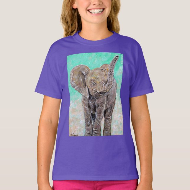 Baby Elephant Painting T Shirt (Framsida)