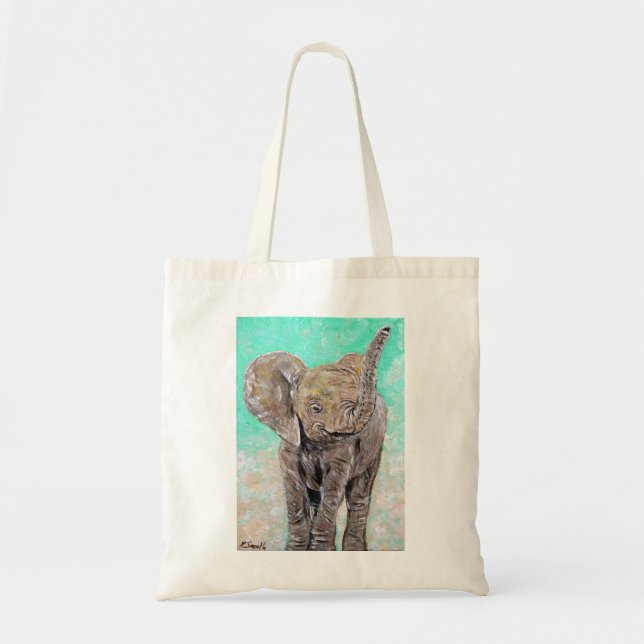 Baby Elephant Painting Tygkasse (Framsidan)
