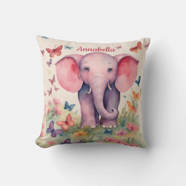 Baby Elephant Personlig Kudde (Framsida)