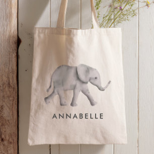 Baby Elephant Personlig Tote Bag för barn Tygkasse