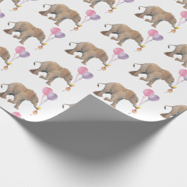 Baby Elephant pink & violet balloon Gift Wrapping Presentpapper