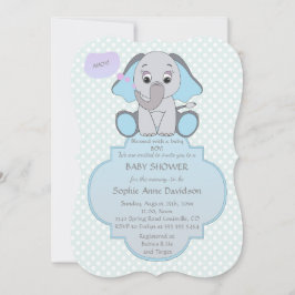 Baby Elephant Pojke Baby Shower Inbjudan