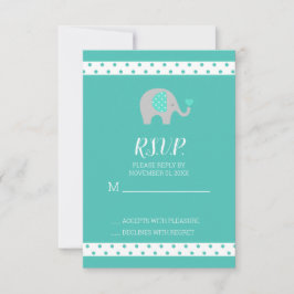 Baby Elephant Polka dots Baby Shower OSA kort