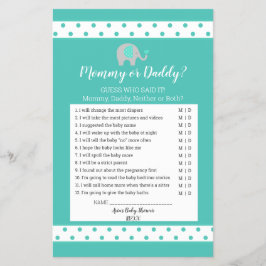 Baby Elephant Polka dots Mamma eller pappa Game Flygblad