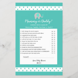 Baby Elephant Polka dots Mummy eller pappa Game Flygblad