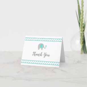 Baby Elephant Polka dots om Vita tackkort