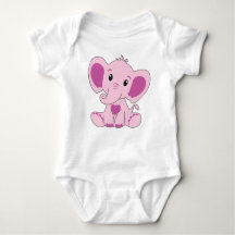 Baby, Elephant, Rosa, Baby Bodydräkt, DAM-Kreativ