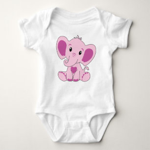 Baby, Elephant, Rosa, Baby Bodydräkt, DAM-Kreativ T Shirt