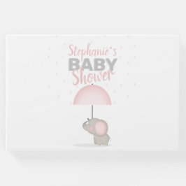 Baby Elephant Rosa Baby Shower Gästböcker