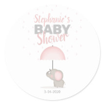Baby Elephant Rosa Baby Shower