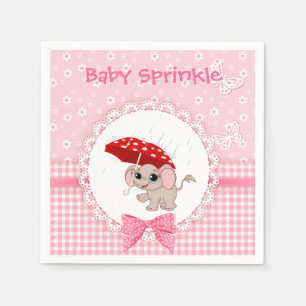 Baby Elephant Rosa Baby Sprinkle Party Napkin Pappersservett