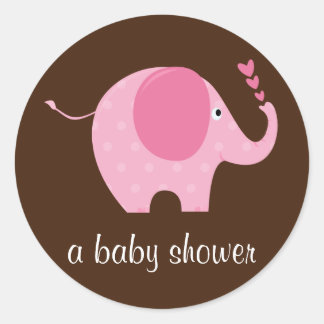 Baby Elephant Shower Seal Runt Klistermärke