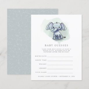 baby elephant sitta babydusch, guatchspel inbjudningar