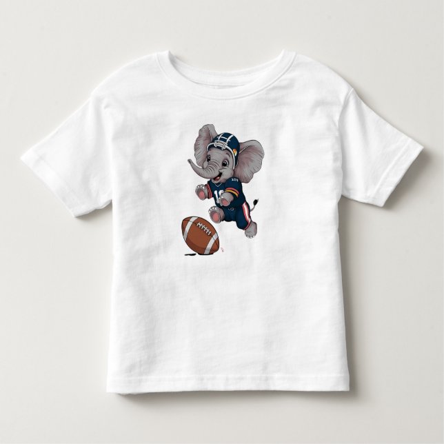 Baby Elephant Spelande Football T Shirt (Framsida)
